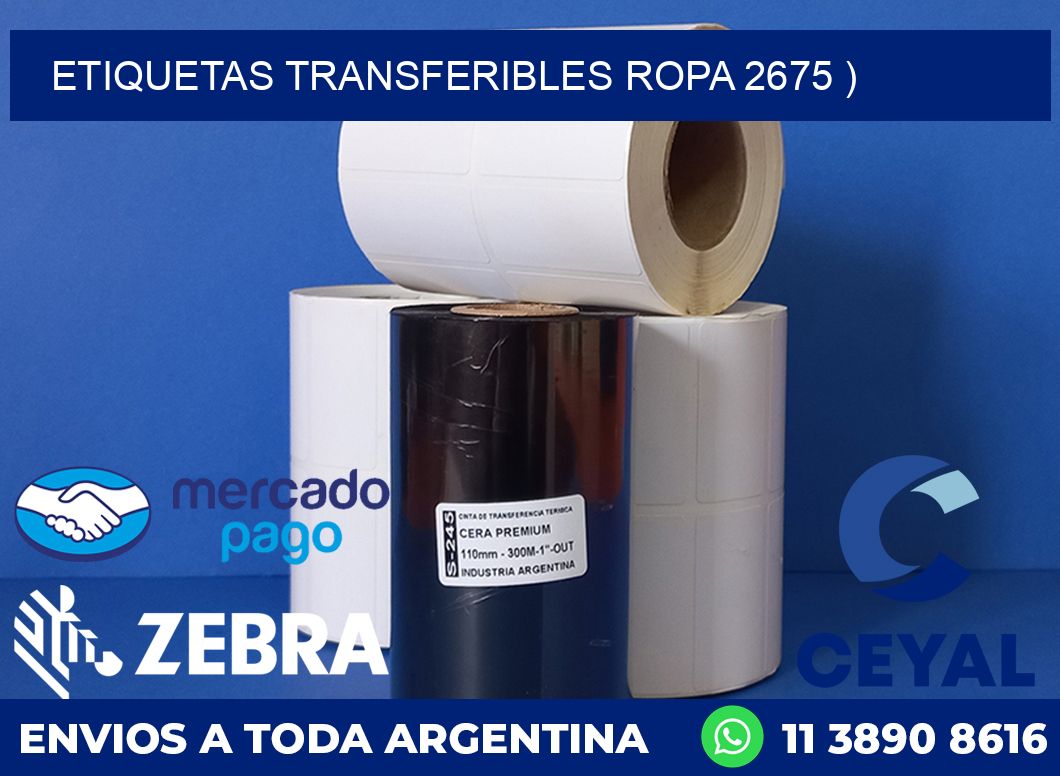 ETIQUETAS TRANSFERIBLES ROPA 2675 )