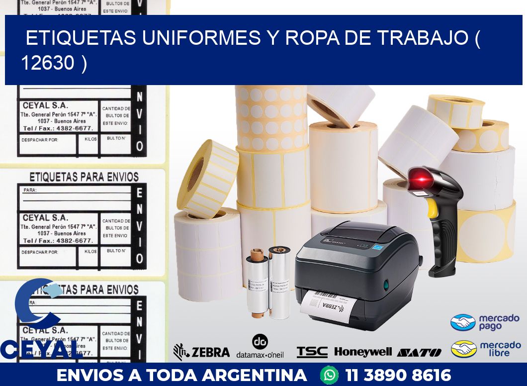 ETIQUETAS UNIFORMES Y ROPA DE TRABAJO ( 12630 )