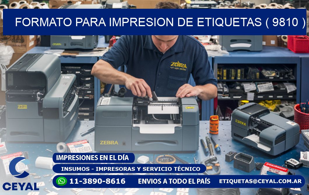 FORMATO PARA IMPRESION DE ETIQUETAS ( 9810 )