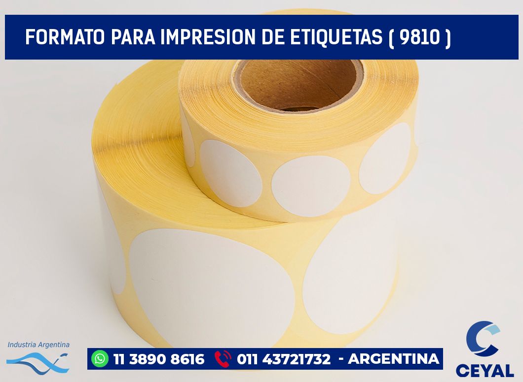 FORMATO PARA IMPRESION DE ETIQUETAS ( 9810 )