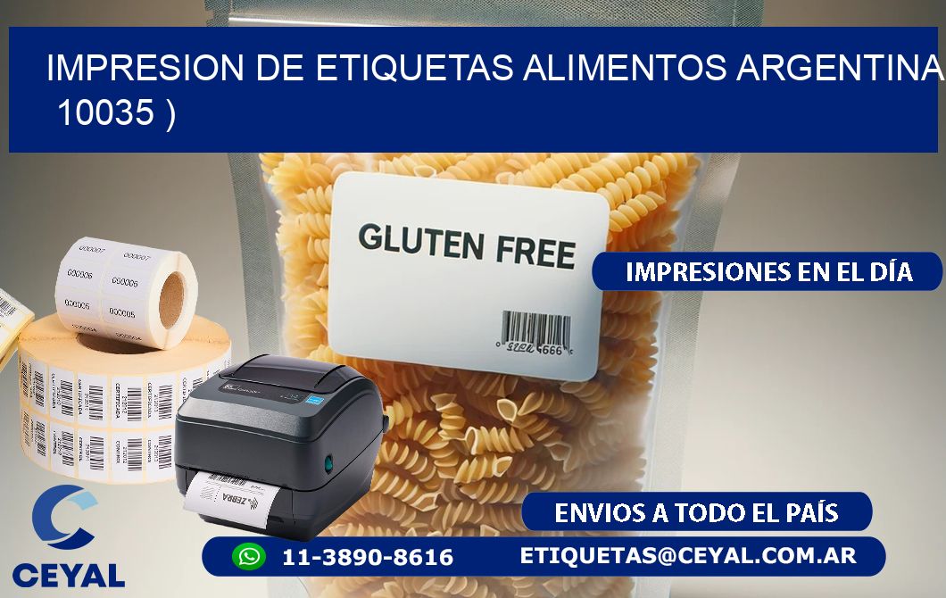 IMPRESION DE ETIQUETAS ALIMENTOS ARGENTINA   10035 )