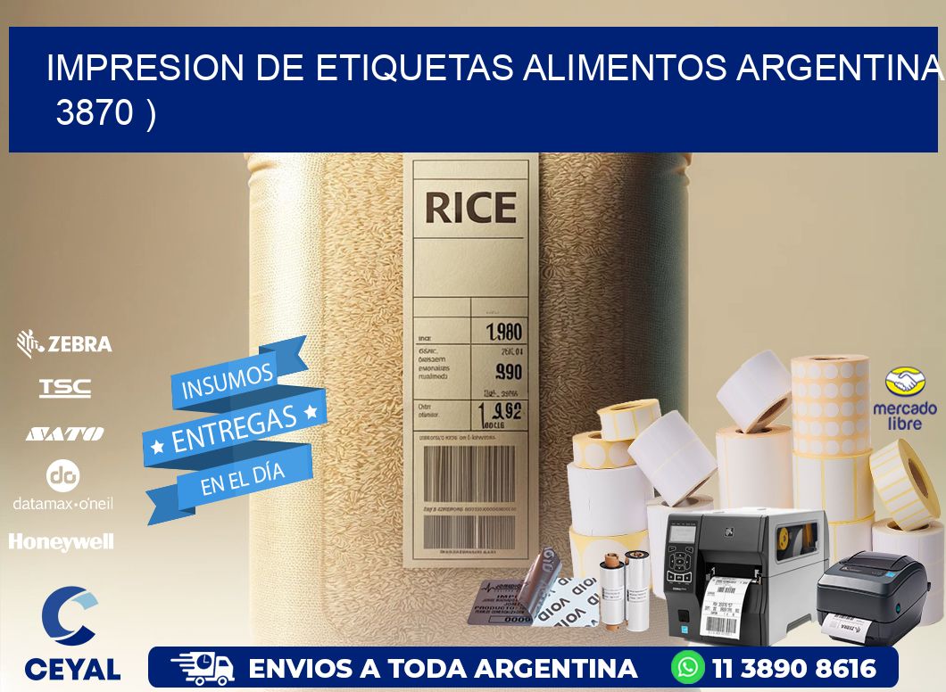 IMPRESION DE ETIQUETAS ALIMENTOS ARGENTINA   3870 )