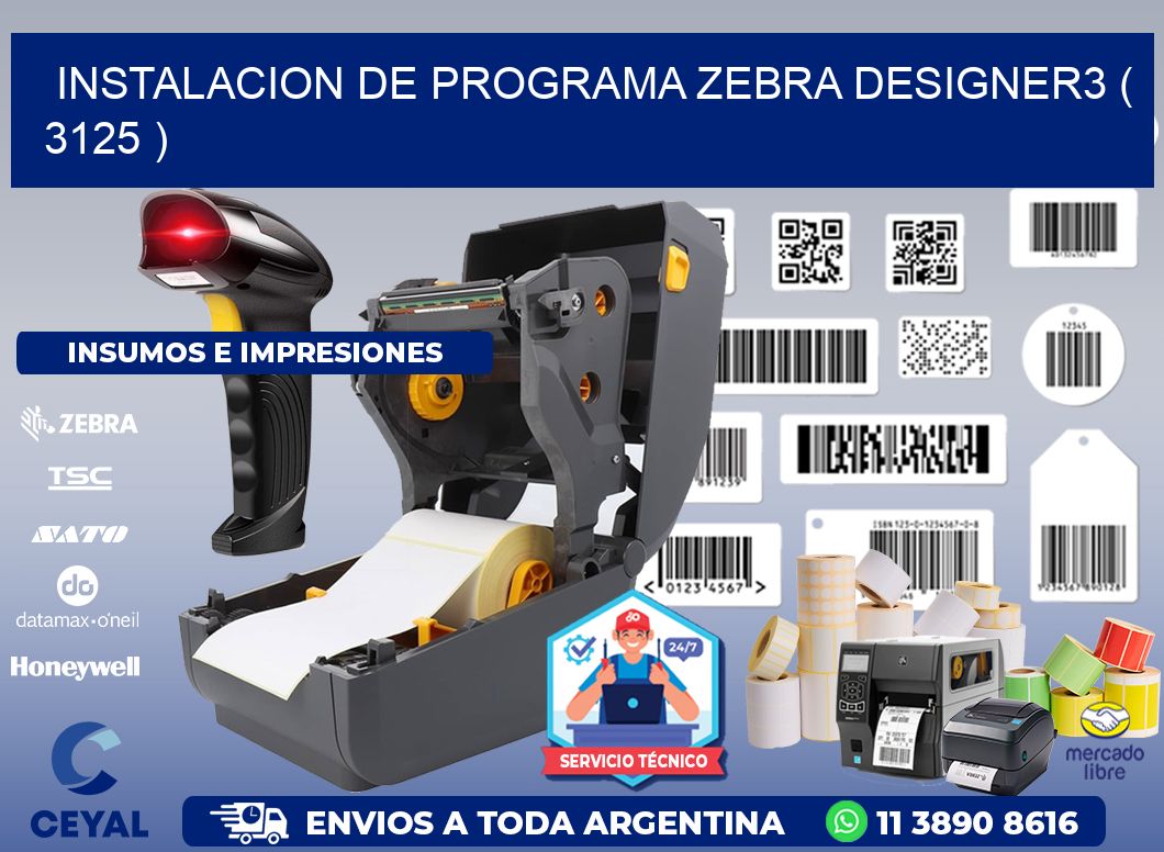 INSTALACION DE PROGRAMA ZEBRA DESIGNER3 ( 3125 )