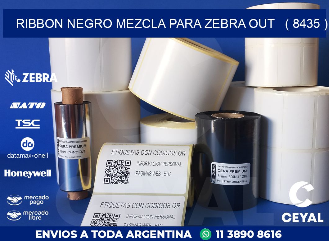RIBBON NEGRO MEZCLA PARA ZEBRA OUT   ( 8435 )