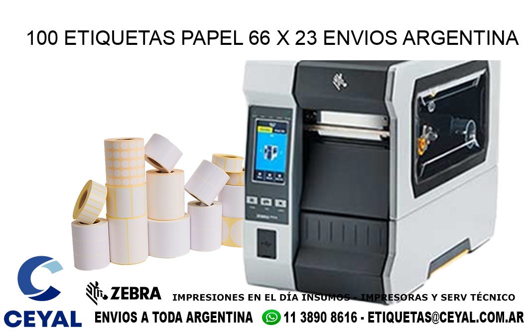 100 ETIQUETAS PAPEL 66 x 23 ENVIOS ARGENTINA