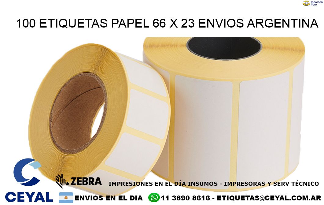 100 ETIQUETAS PAPEL 66 x 23 ENVIOS ARGENTINA