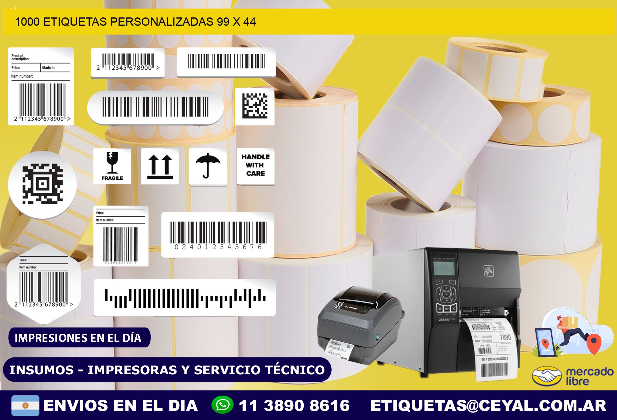 1000 ETIQUETAS PERSONALIZADAS 99 x 44