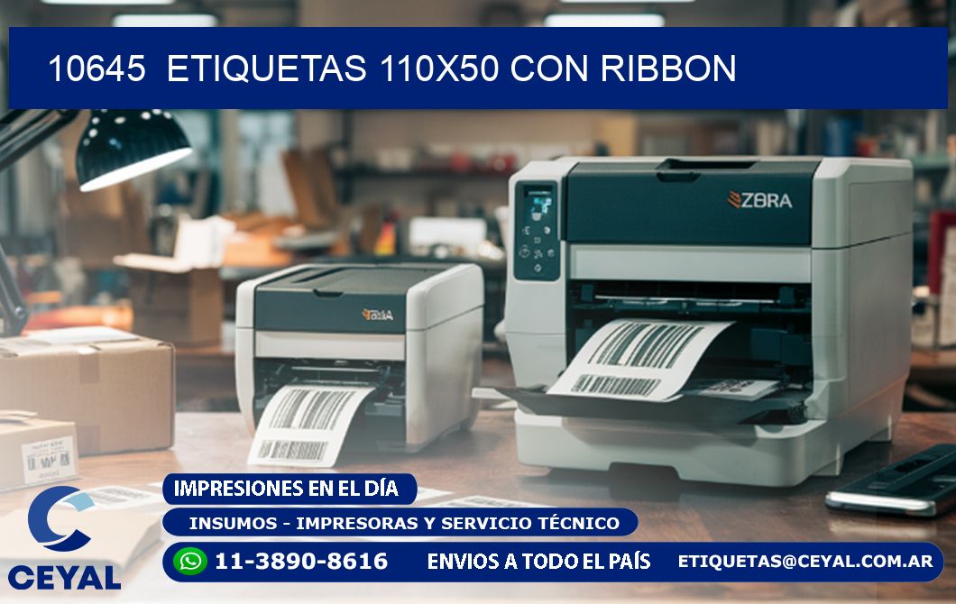 10645  ETIQUETAS 110X50 CON RIBBON