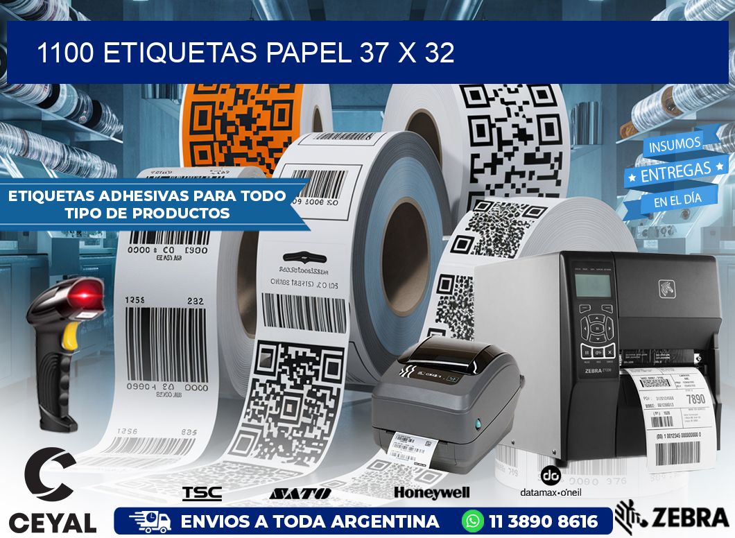 1100 ETIQUETAS PAPEL 37 x 32