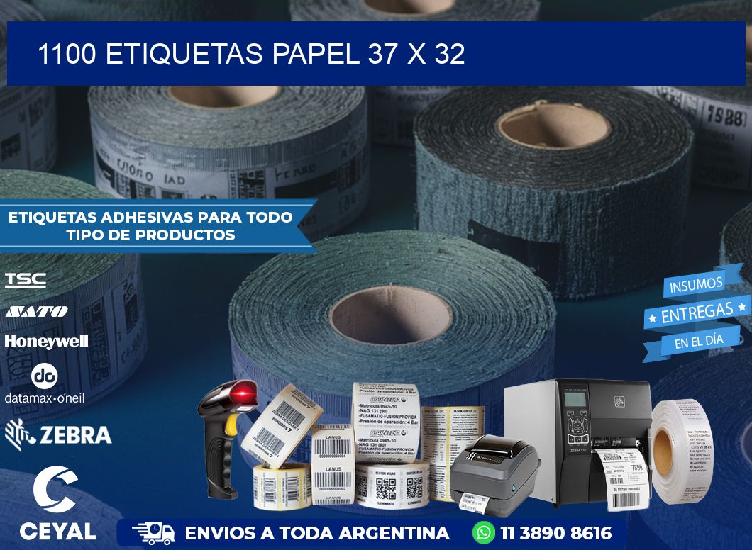 1100 ETIQUETAS PAPEL 37 x 32