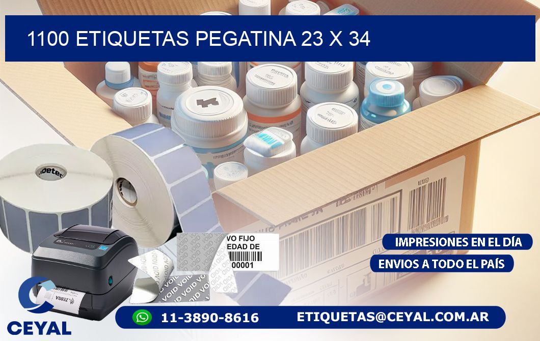 1100 ETIQUETAS PEGATINA 23 x 34