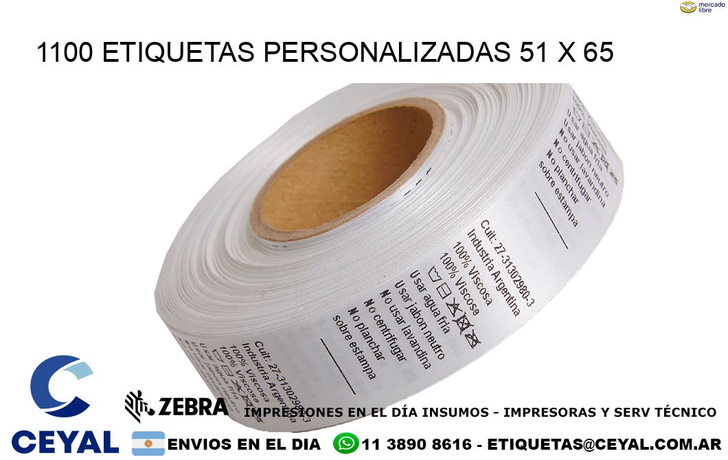 1100 ETIQUETAS PERSONALIZADAS 51 x 65