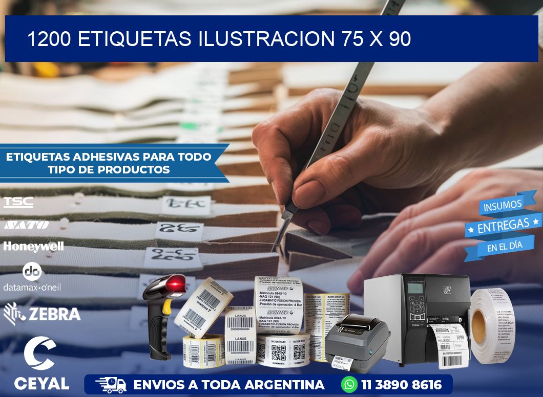 1200 ETIQUETAS ILUSTRACION 75 x 90