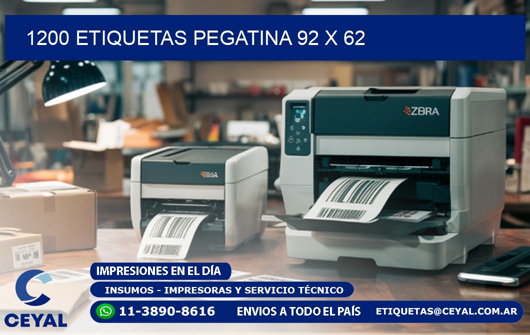 1200 ETIQUETAS PEGATINA 92 x 62