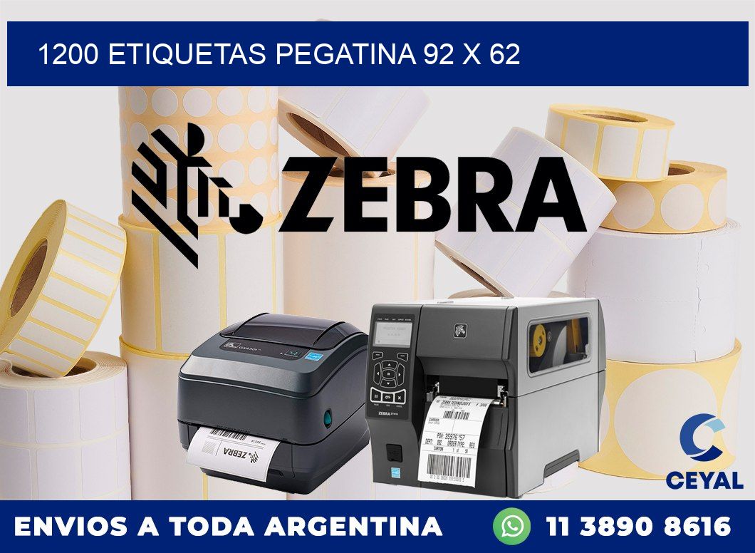 1200 ETIQUETAS PEGATINA 92 x 62