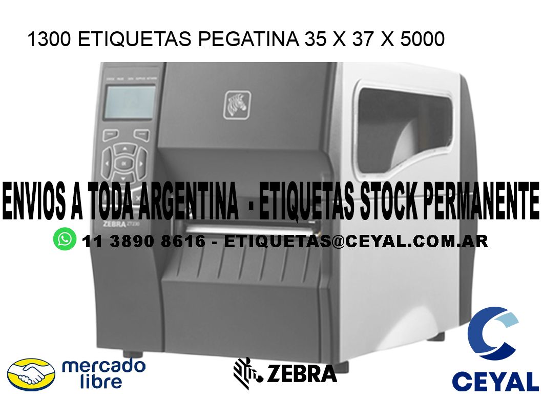 1300 ETIQUETAS PEGATINA 35 x 37 x 5000