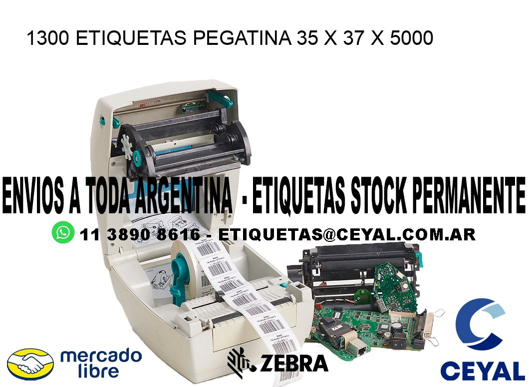 1300 ETIQUETAS PEGATINA 35 x 37 x 5000