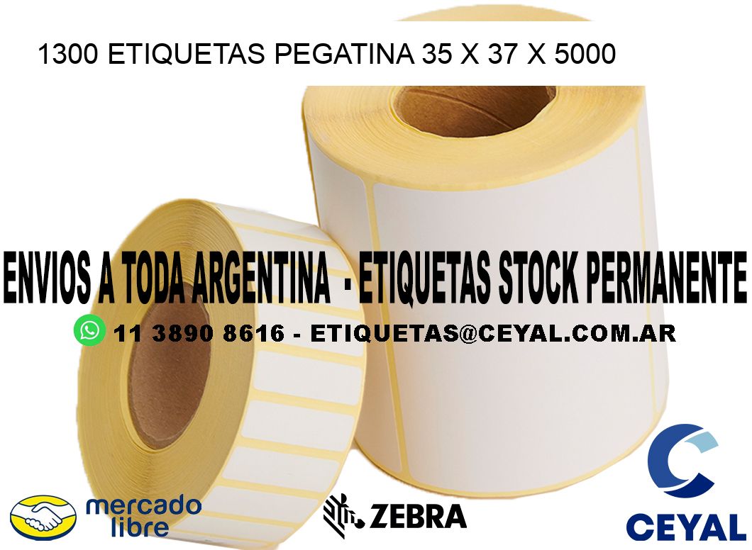 1300 ETIQUETAS PEGATINA 35 x 37 x 5000