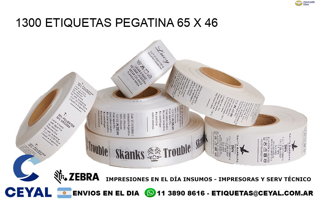 1300 ETIQUETAS PEGATINA 65 x 46