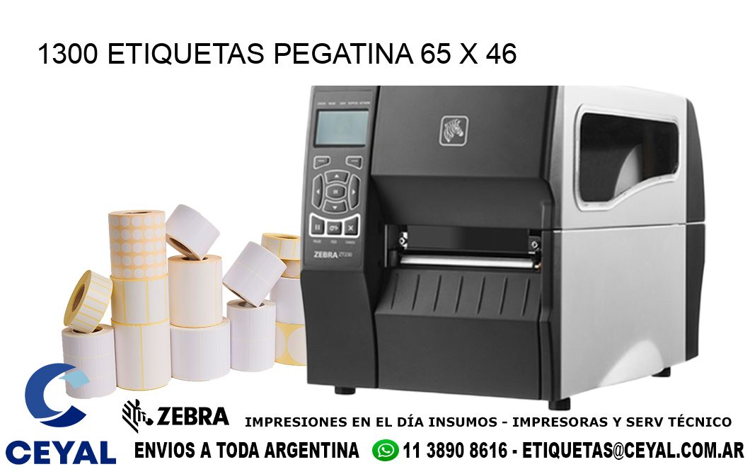 1300 ETIQUETAS PEGATINA 65 x 46