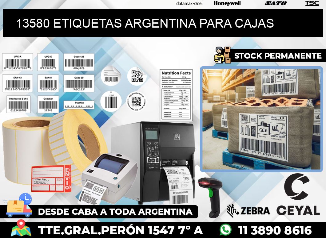 13580 ETIQUETAS ARGENTINA PARA CAJAS