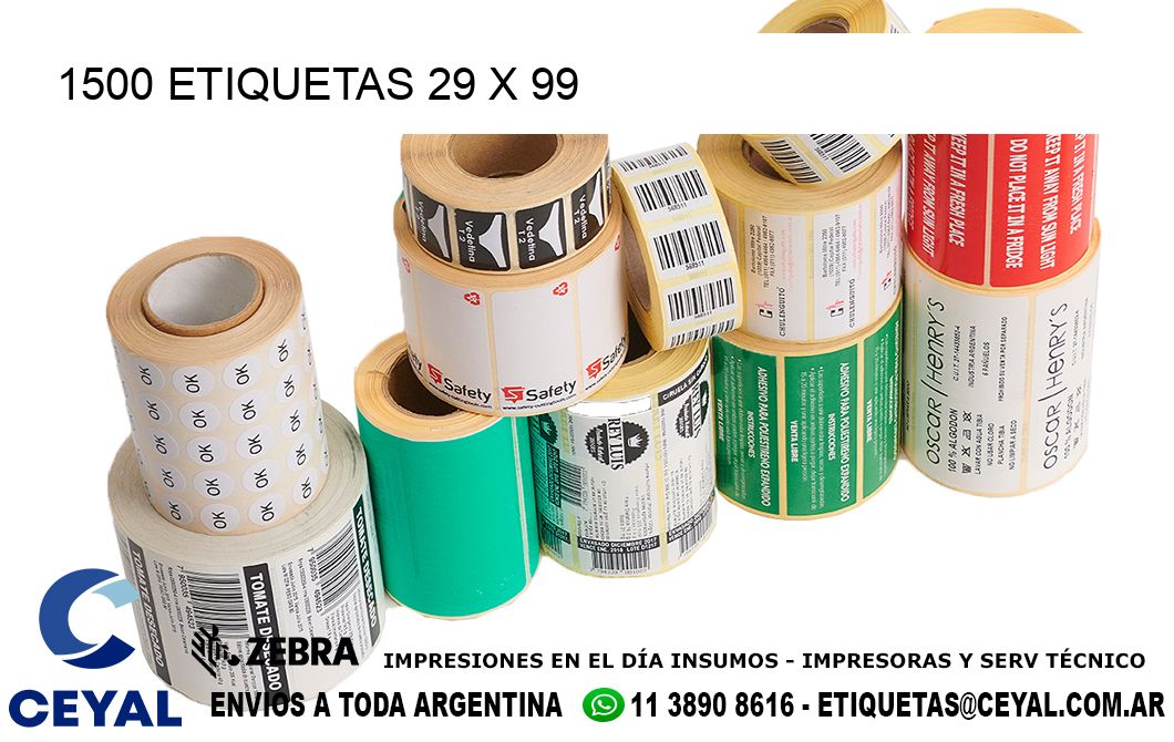 1500 ETIQUETAS 29 x 99