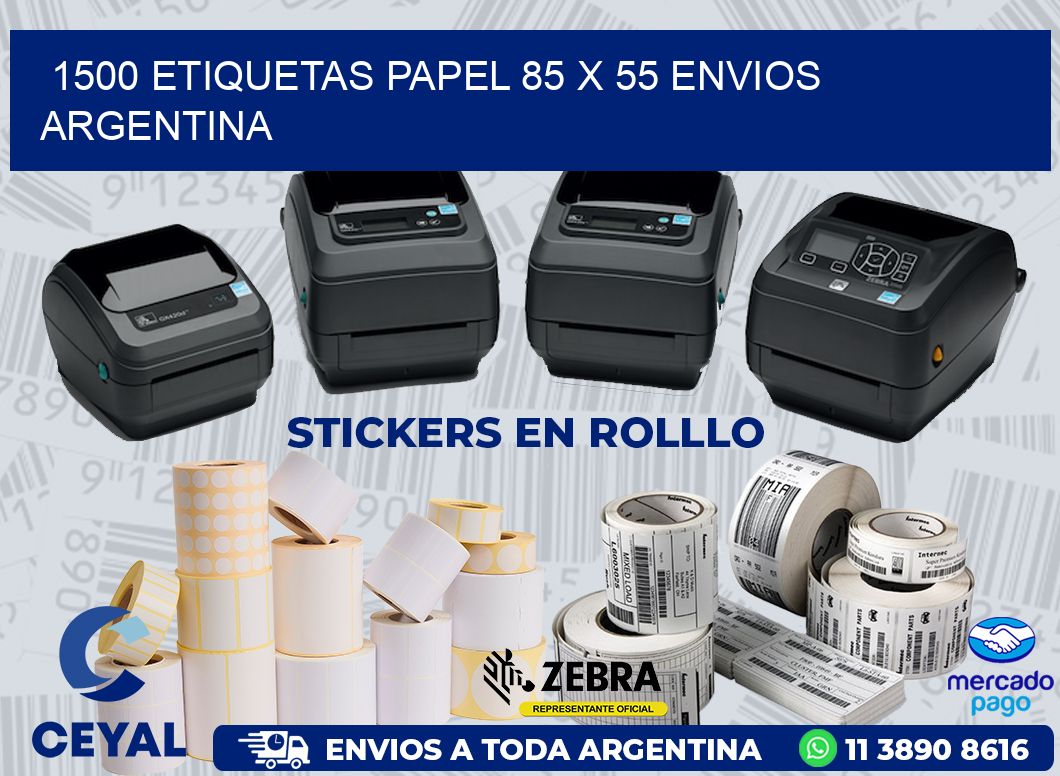 1500 ETIQUETAS PAPEL 85 x 55 ENVIOS ARGENTINA