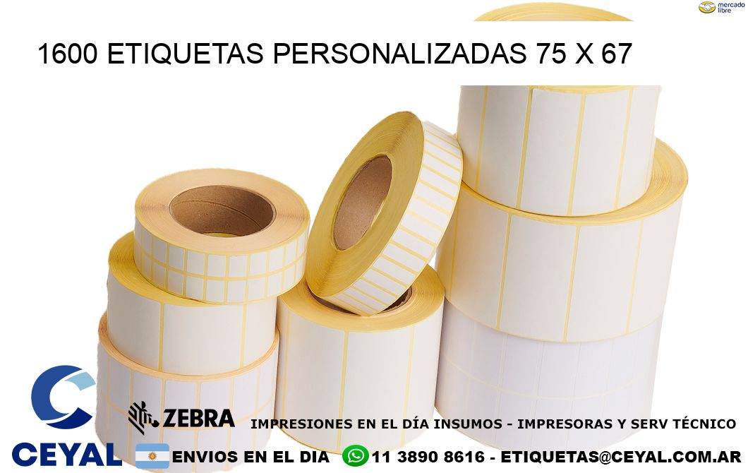 1600 ETIQUETAS PERSONALIZADAS 75 x 67