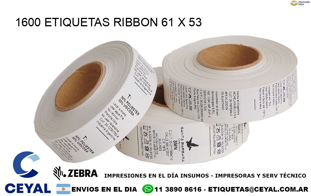 1600 ETIQUETAS RIBBON 61 x 53