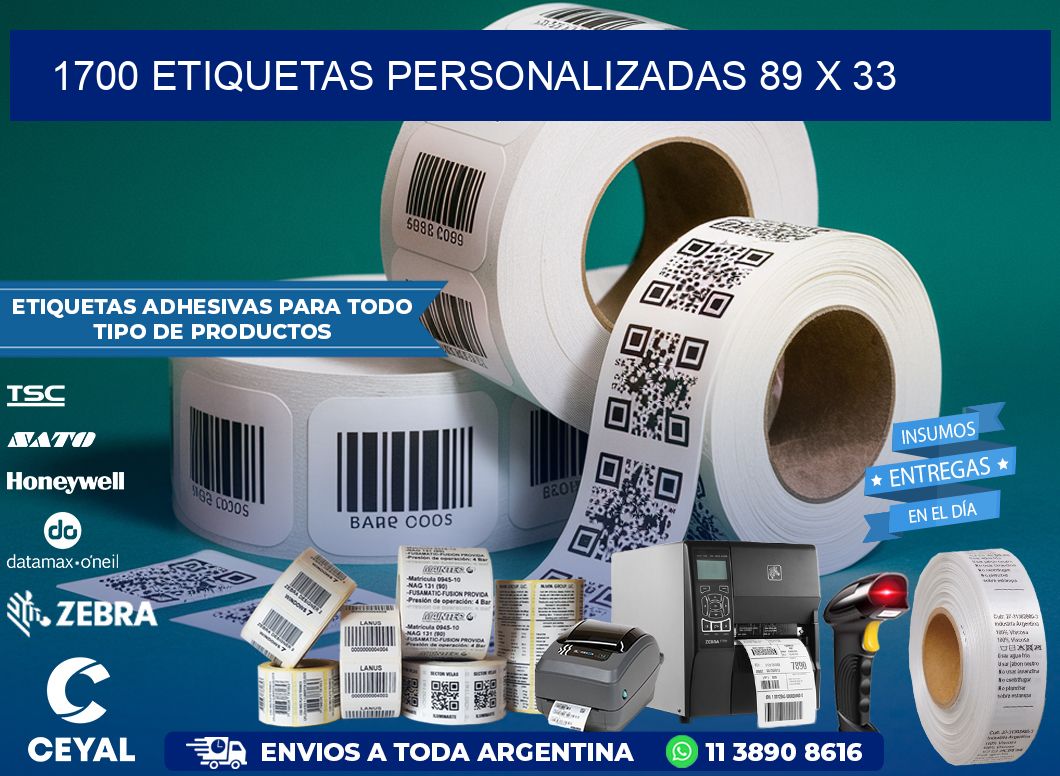 1700 ETIQUETAS PERSONALIZADAS 89 x 33