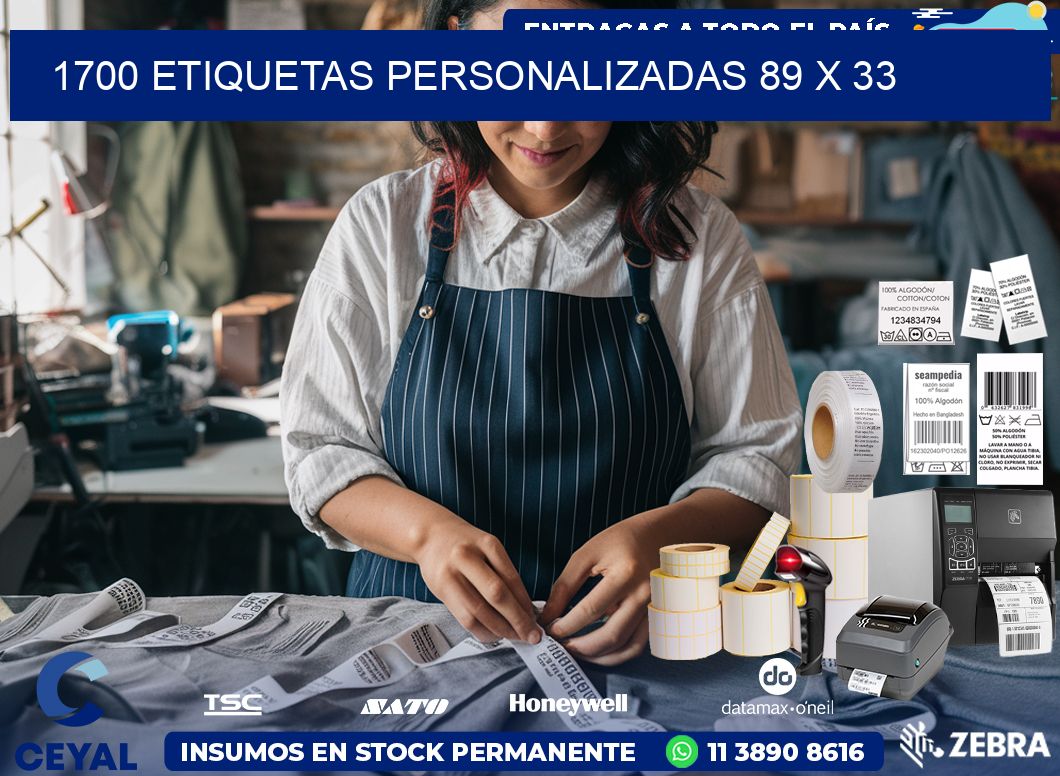 1700 ETIQUETAS PERSONALIZADAS 89 x 33