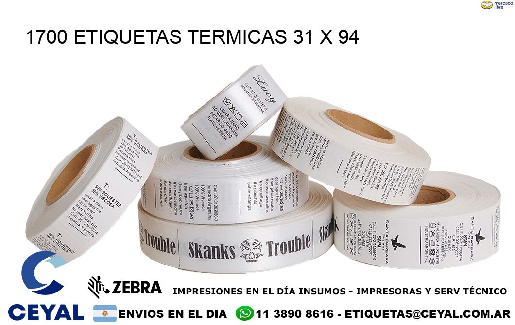 1700 ETIQUETAS TERMICAS 31 x 94