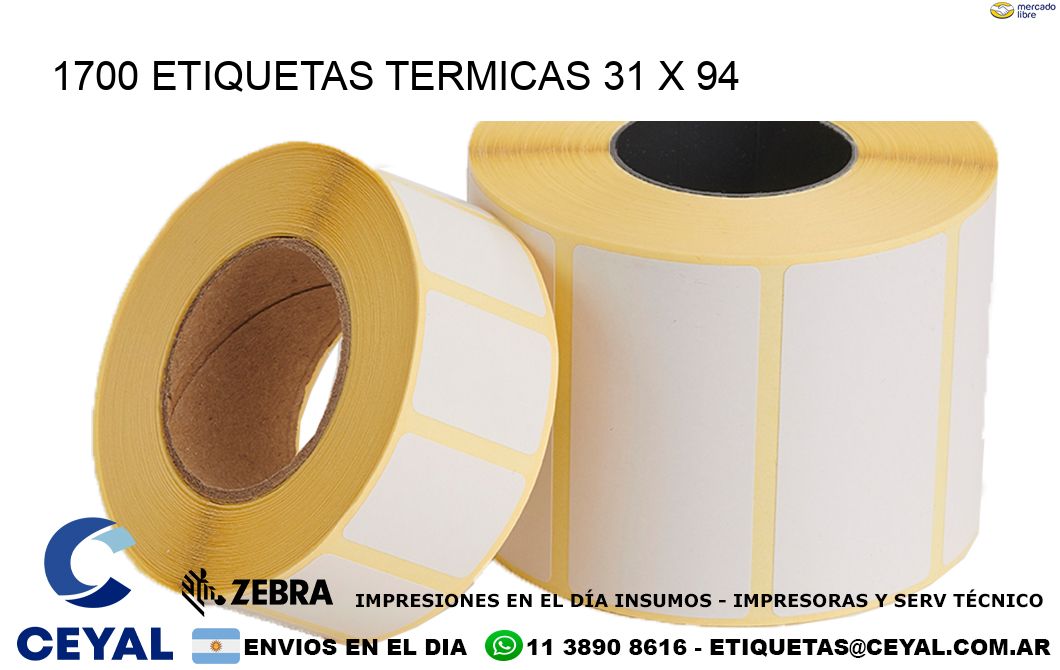 1700 ETIQUETAS TERMICAS 31 x 94