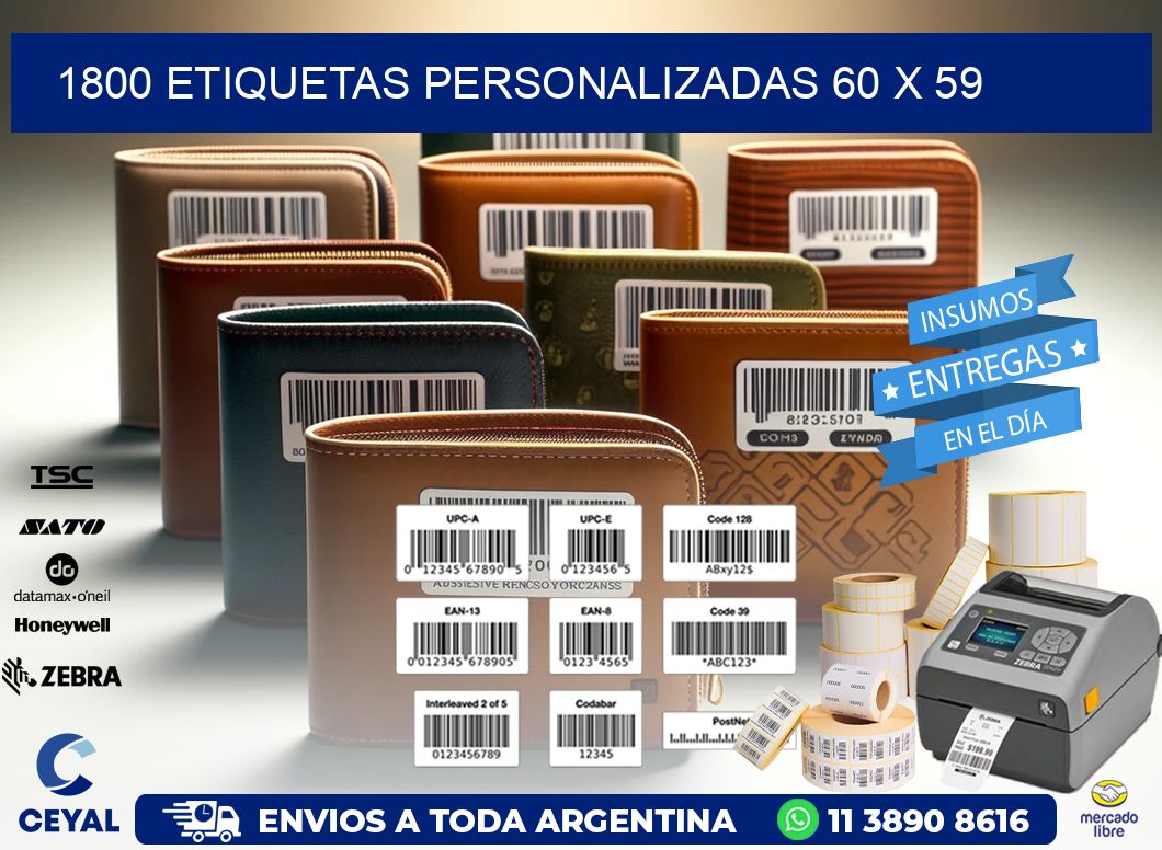 1800 ETIQUETAS PERSONALIZADAS 60 x 59