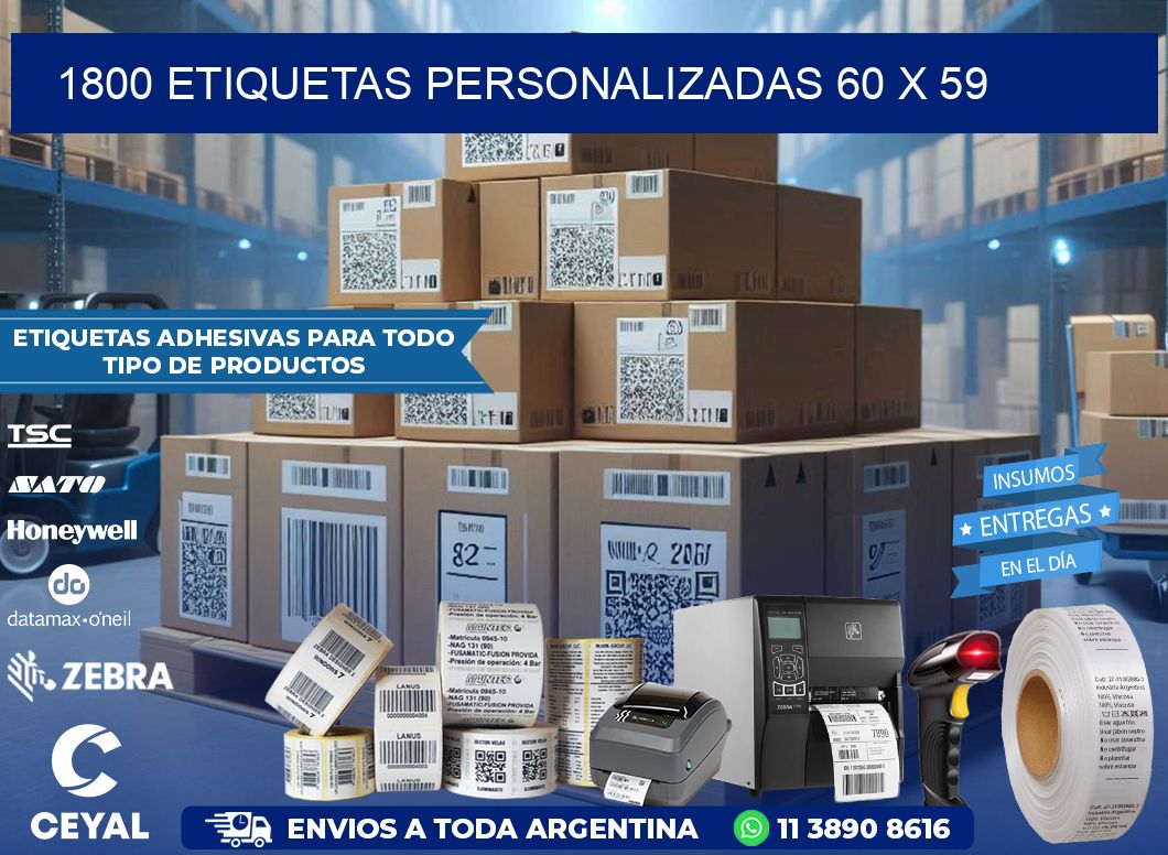 1800 ETIQUETAS PERSONALIZADAS 60 x 59