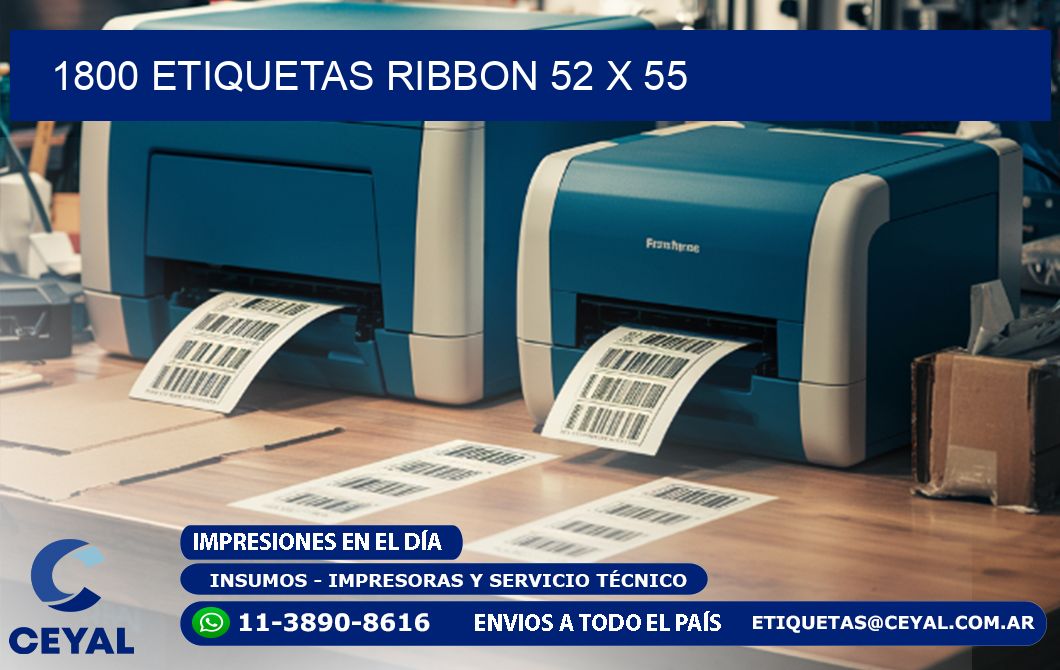 1800 ETIQUETAS RIBBON 52 x 55