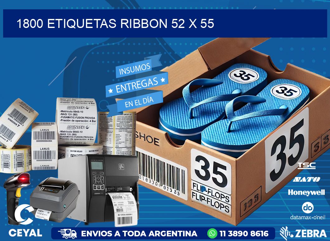 1800 ETIQUETAS RIBBON 52 x 55