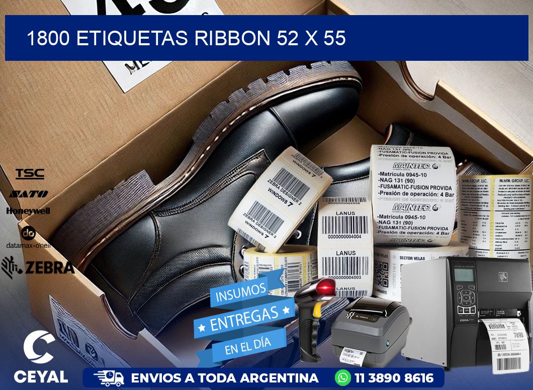 1800 ETIQUETAS RIBBON 52 x 55