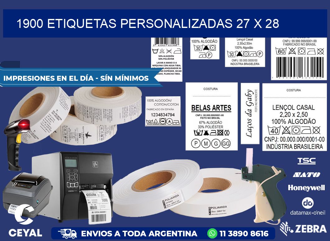 1900 ETIQUETAS PERSONALIZADAS 27 x 28