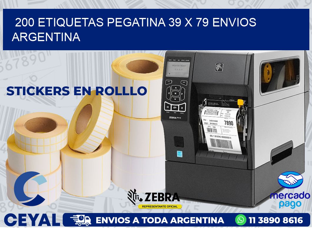 200 ETIQUETAS PEGATINA 39 x 79 ENVIOS ARGENTINA