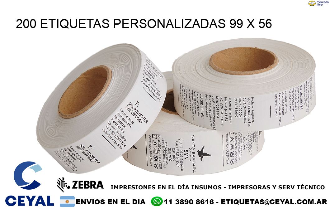 200 ETIQUETAS PERSONALIZADAS 99 x 56