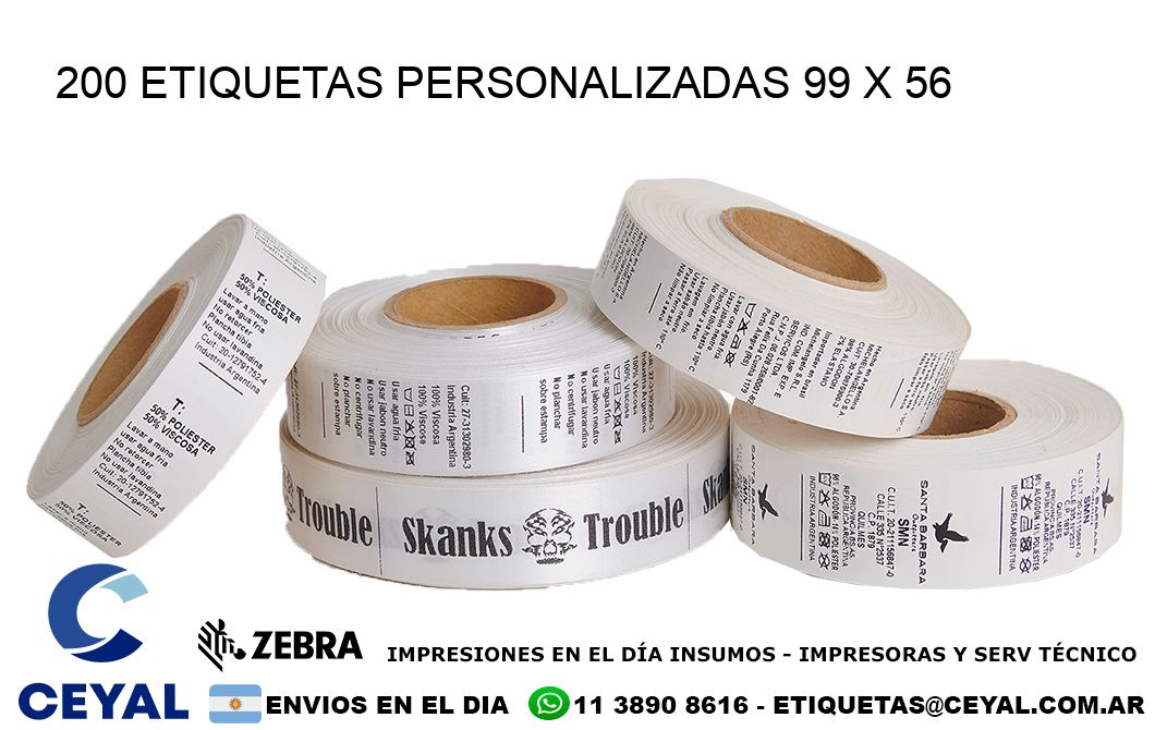 200 ETIQUETAS PERSONALIZADAS 99 x 56