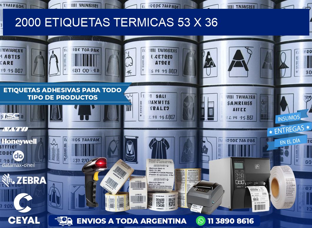 2000 ETIQUETAS TERMICAS 53 x 36