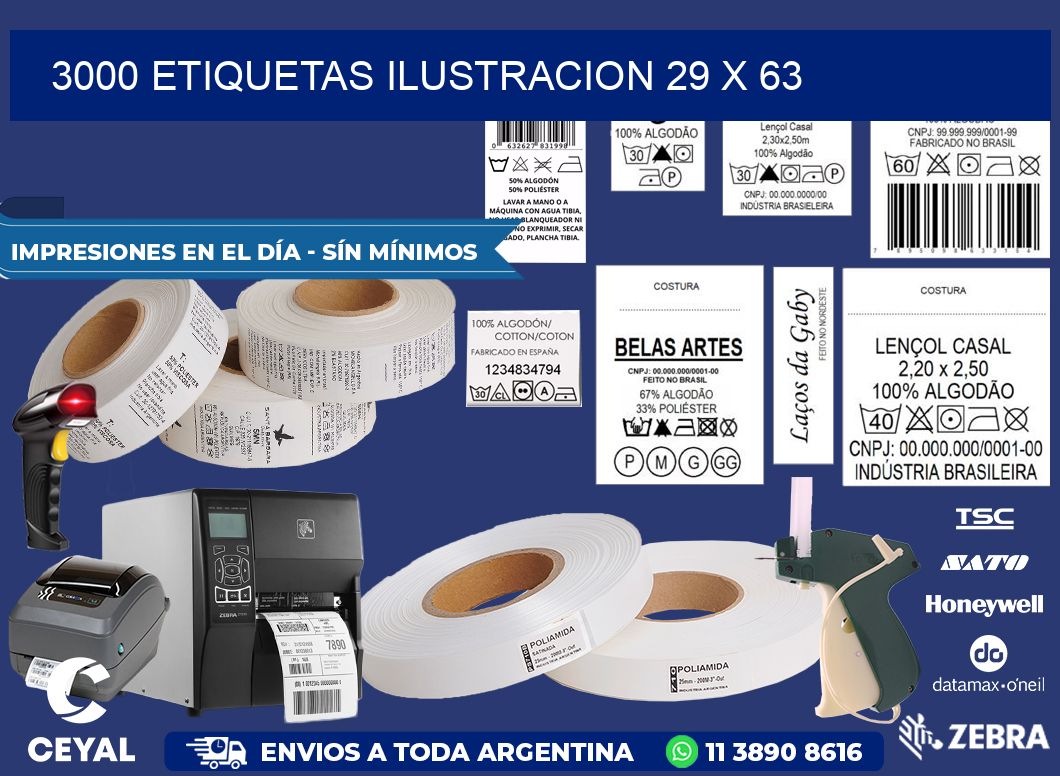 3000 ETIQUETAS ILUSTRACION 29 x 63