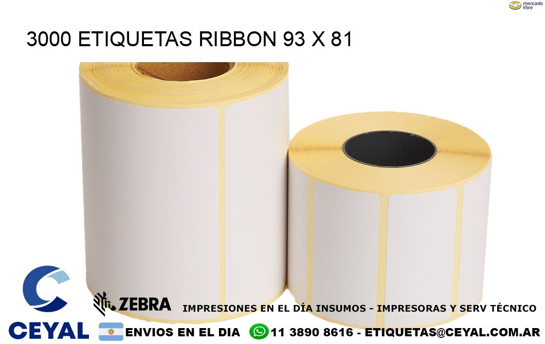 3000 ETIQUETAS RIBBON 93 x 81