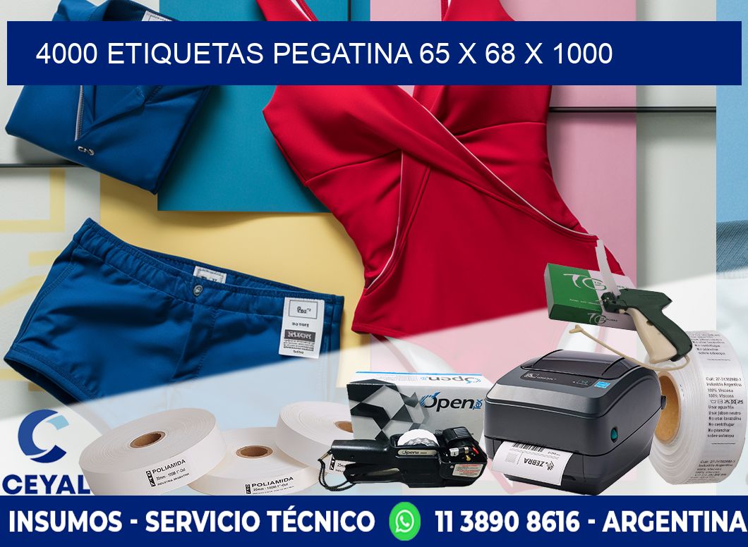 4000 ETIQUETAS PEGATINA 65 x 68 x 1000