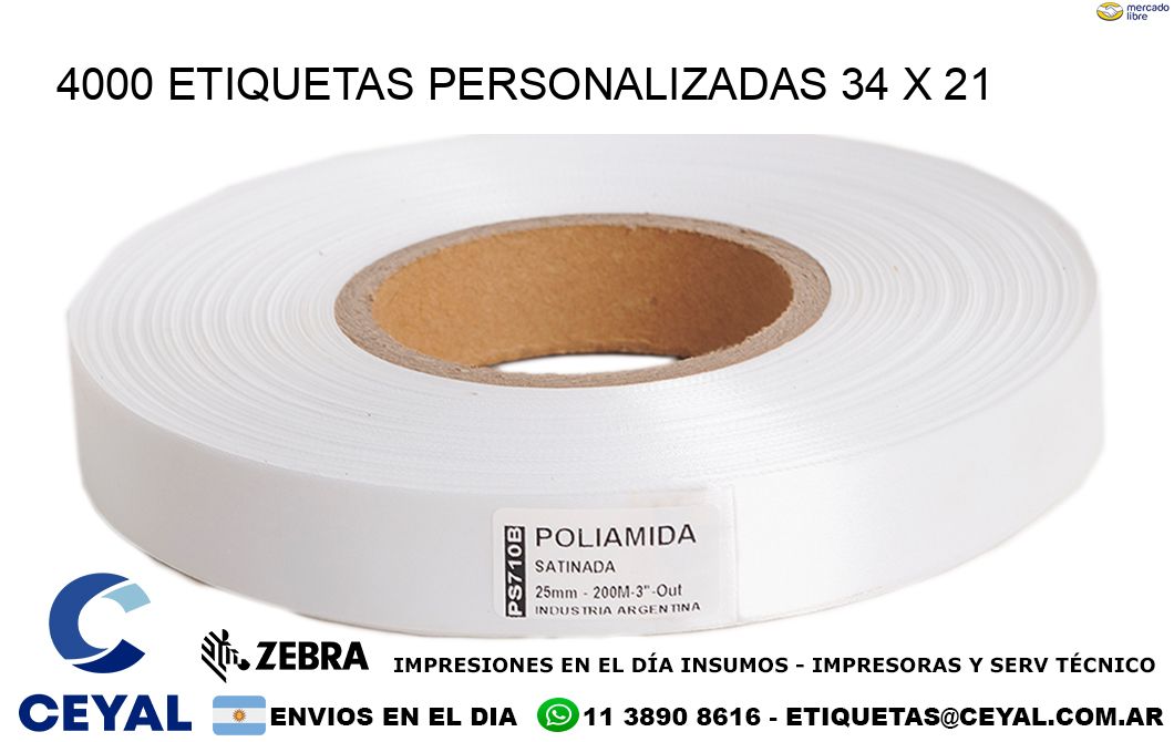 4000 ETIQUETAS PERSONALIZADAS 34 x 21