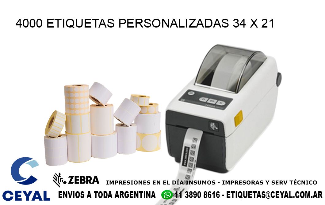 4000 ETIQUETAS PERSONALIZADAS 34 x 21