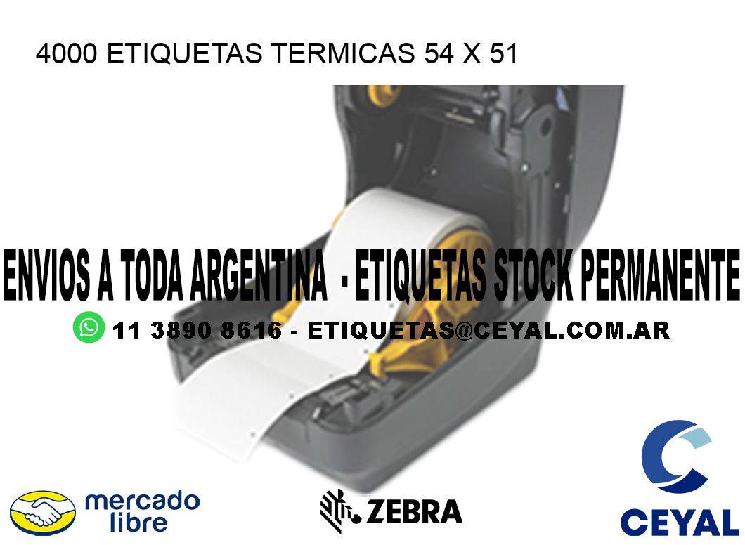 4000 ETIQUETAS TERMICAS 54 x 51