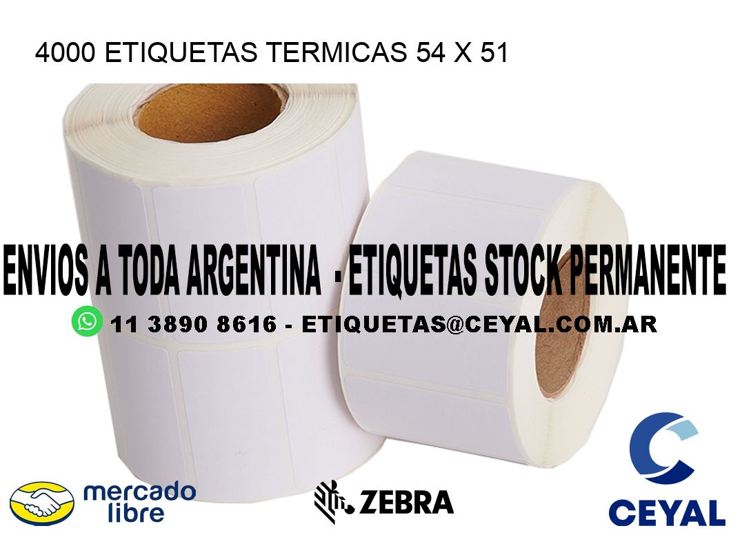 4000 ETIQUETAS TERMICAS 54 x 51